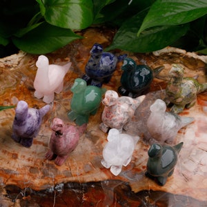 3 Inch Large Dinosaur Home Decor , Healing Chakra Crystal Gemstone Dinosaur Gifts image 2