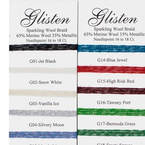 GLISTEN - G01 - G26 please see color card range below; by Rainbow Gallery