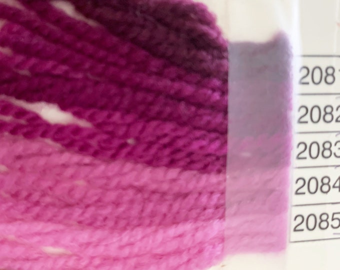 WAV - 2081-2082-2083-2085-Close to Paternayan-320 Plum and 350-354 Fuchsia Family-Waverly Wool by Brown Sheep