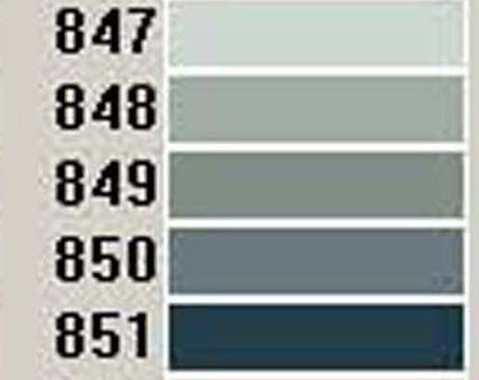 Colors 832-881 Blues, Greens & Peach -Anchor Floss and Perle-Size 5 + 3