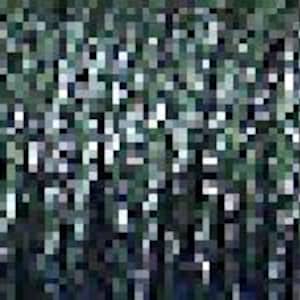 May include: A mosaic of green, white, and dark blue squares, creating a textured, abstract pattern. The design appears to be a close-up of a natural element, possibly foliage or a similar organic form. The overall effect is a pixelated, artistic representation.