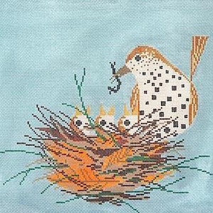CH-C304 -Chorus Line - BY Charley Harper - Needlepoint Canvas Hand Painted- 18 Ct