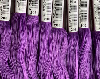 FLOCHE-208-210-552-334-519-651-775-796-797-798-799-800-823-995-996;  by DMC-Purples & Blues- (color names will appear below with listings)