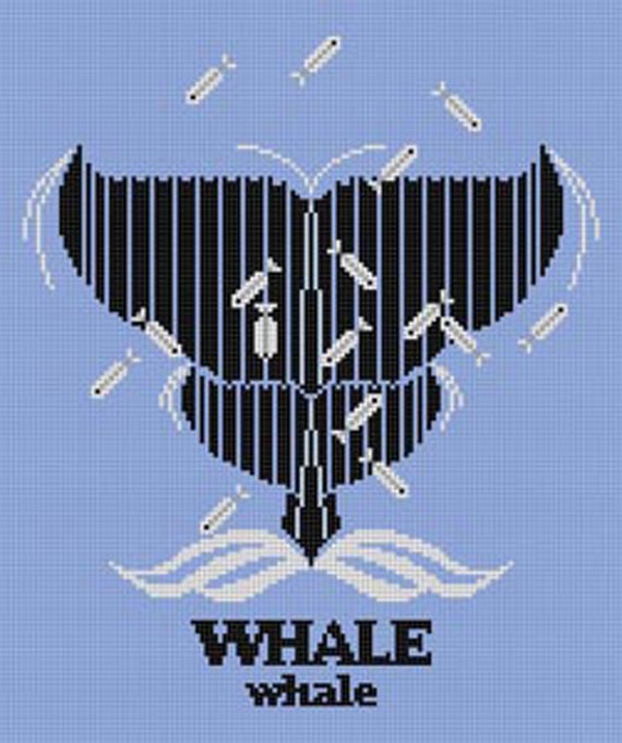 CH-W041-WHALEwhale - BY Charley Harper - Needlepoint Canvas Hand Painted- 13 Ct