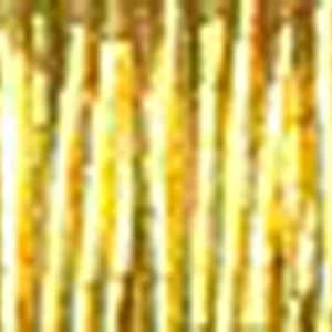 May include: Close-up of a spool of metallic gold thread. The thread is tightly wound, showing a textured surface with vertical lines. The color is a bright, warm gold, reflecting light.