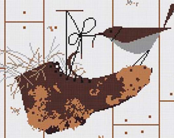 HC-W227 - WRENTAL PROPERTY - by Charley Harper - Needlepoint Canvas Hand Painted- 13 Ct