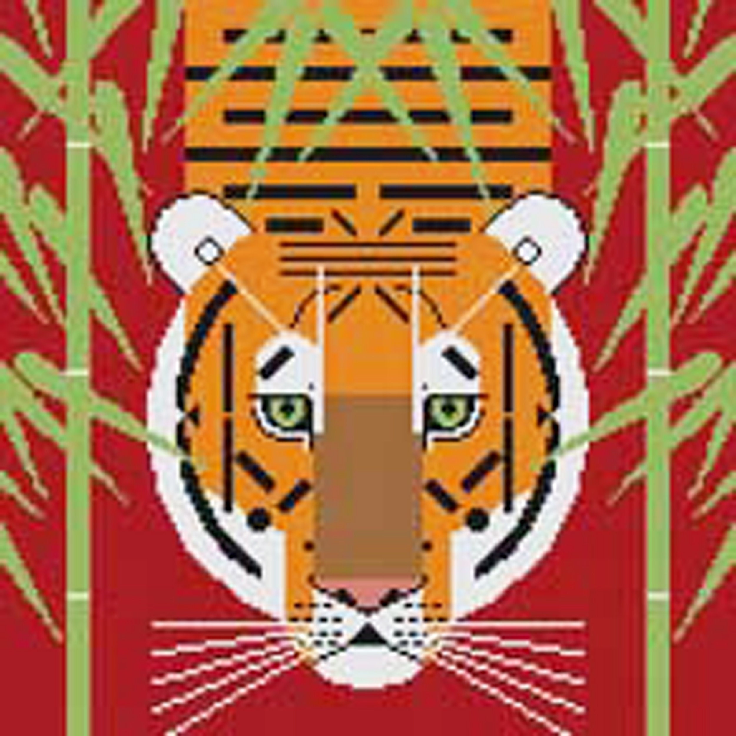 HC-A185 - ASIAN TIGER - by Charley Harper - Needlepoint