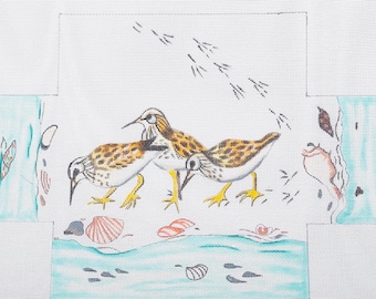 BRICK-BE-1073-SR, Sandpipers on Beach
