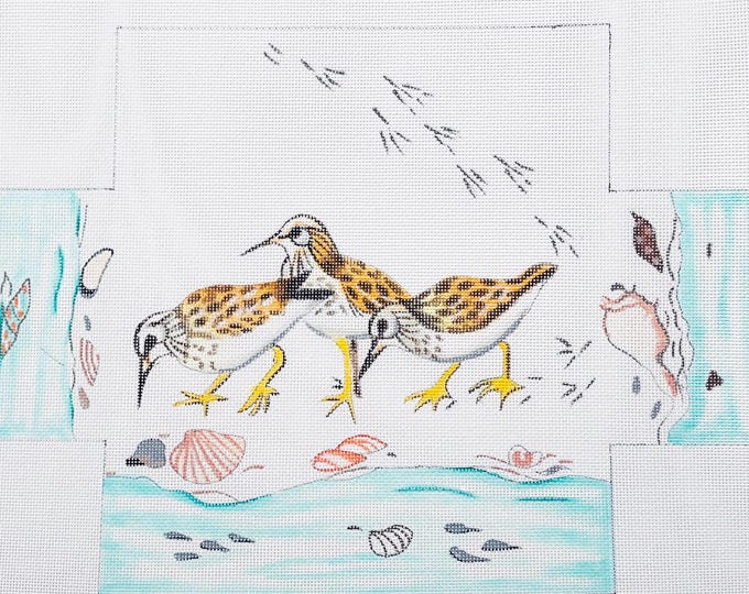 BRICK-BE-1073-SR, Sandpipers on Beach