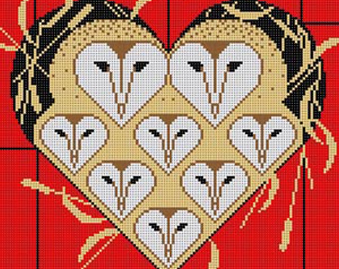 HC-V183-VOLENTINE - by Charley Harper - Needlepoint Canvas Hand Painted- 13 Ct