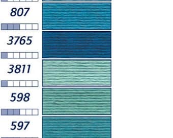 Floss & Perle-CC-8: 828-3847 BLUES/TURQUOISE Please see color card for details