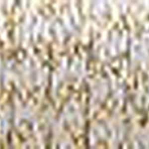 May include: Close-up of a textured fabric with a mix of gold and silver threads. The weave appears dense, creating a shimmering effect. The overall color palette is neutral with metallic highlights.