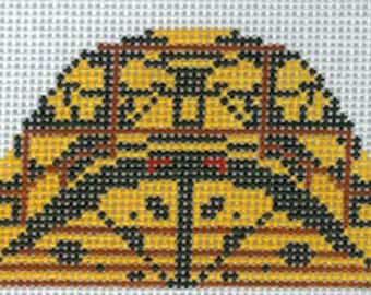 HC-0275-Turtle Inside Ornament - BY Charley Harper - Needlepoint Canvas Hand Painted- 18 Ct