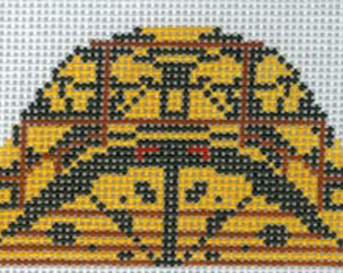 HC-0275-Turtle Inside Ornament - BY Charley Harper - Needlepoint Canvas Hand Painted- 18 Ct