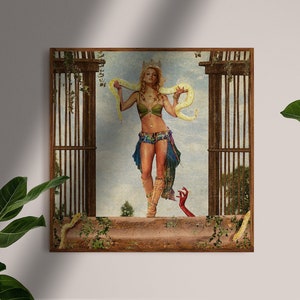 Britney Spears, Free Britney, botanical art print, gothic illustration, vintage art, retro, boho art print, contemporary art, art nouveau
