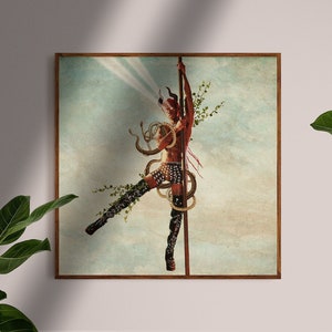 Lil Nas x, estampe d’art botanique, illustration gothique, art vintage, rétro, imprimé boho art, art contemporain, art nouveau