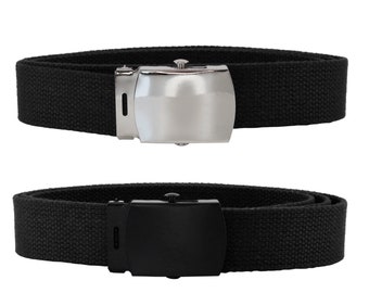 48/",54/",60/",72/" /"Plain/" Gold Slider Canvas Web Belt /& Buckle 25 Color