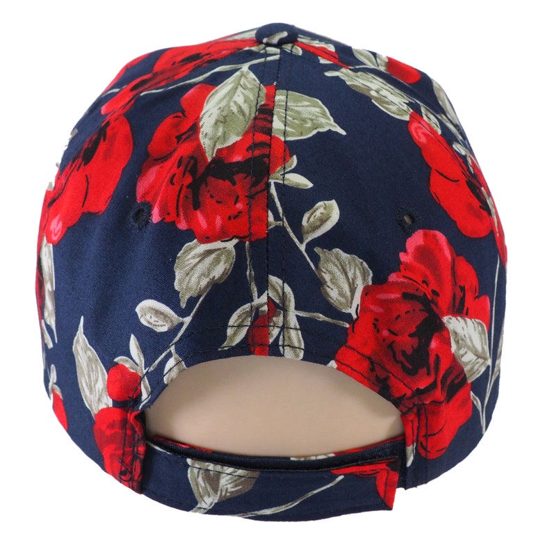 Women of Faith Floral Design Navy Baseball Cap