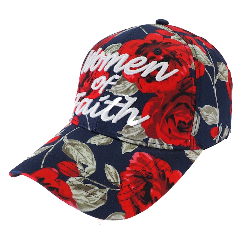 Women of Faith Floral Design Navy Baseball Cap