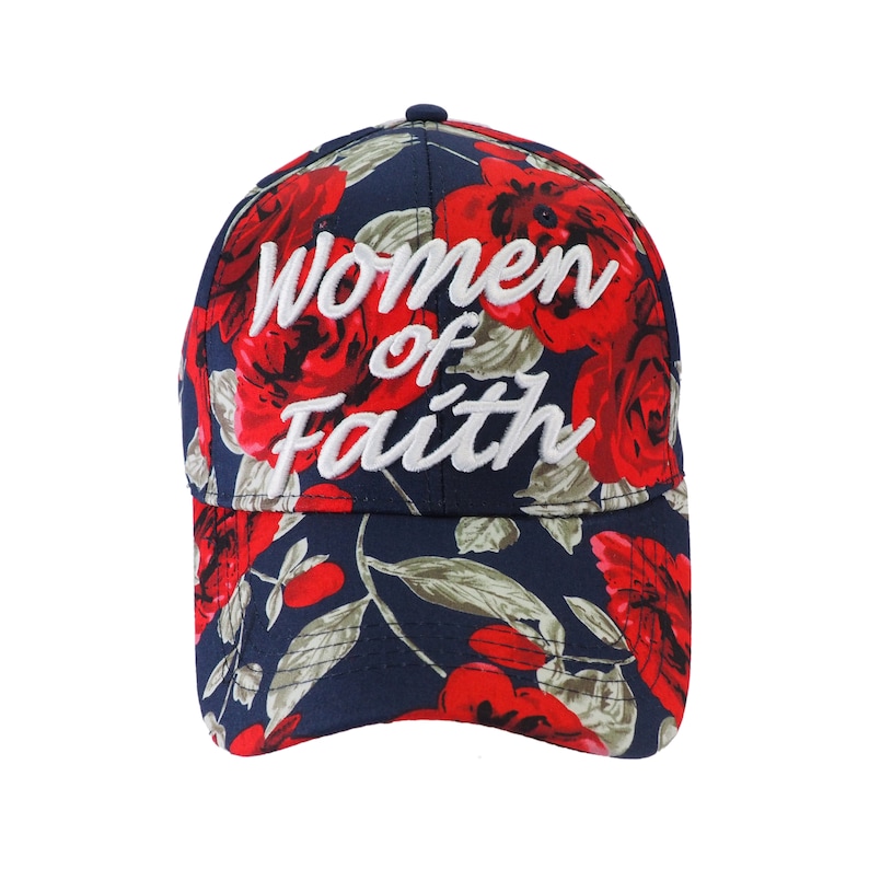 Women of Faith Floral Design Navy Baseball Cap