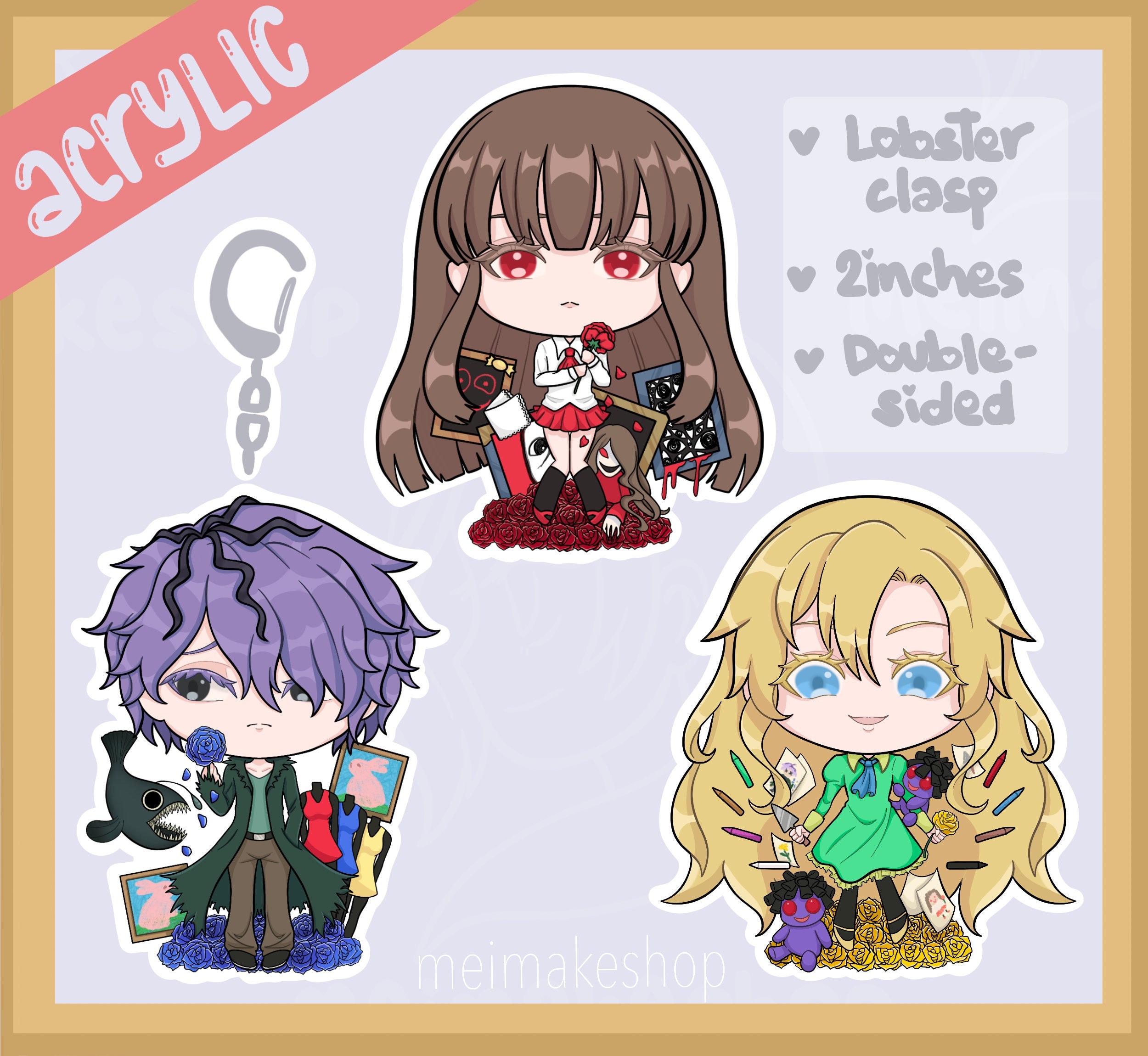 IB Ib Mary and Garry Acrylic Charms Two Inch Double Sided - Etsy
