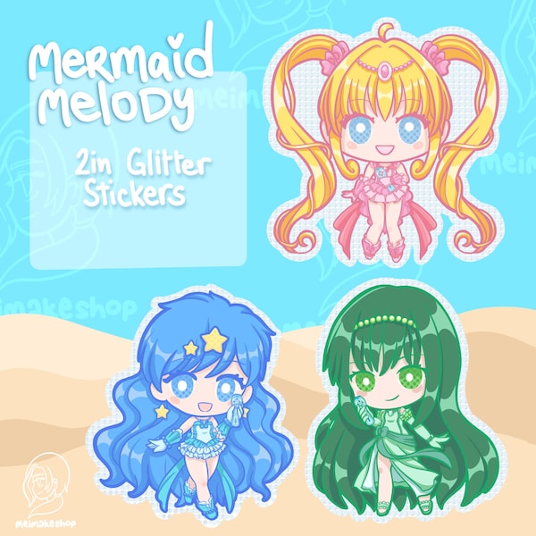 Mermaid Melody | Glitter Vinyl Sticker | Magical Girl Mahou Shoujo Decal Pitchi Pitchi Pitch