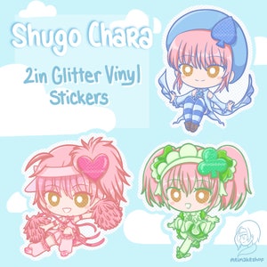 Shugo Chara | Glitter Vinyl Sticker | Magical Girl Mahou Shoujo Decal