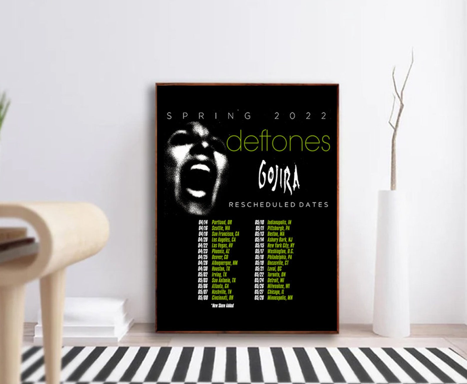 deftones 2022 tour poster