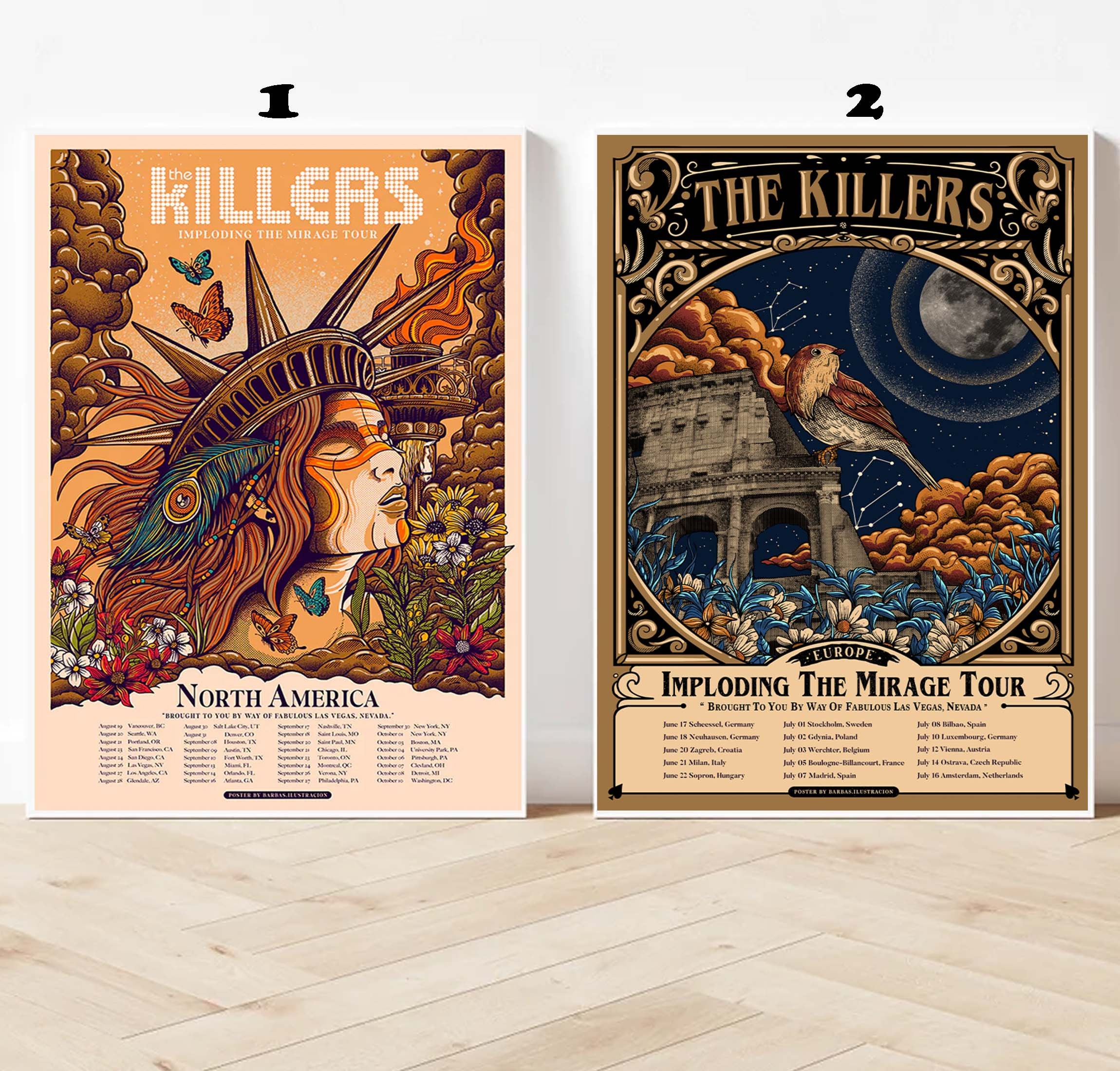 Custom Imploding The Mirage Tour 2022- The KILLERS North American 2022 Tour Poster