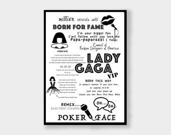 Lady Gaga Lyrics Etsy