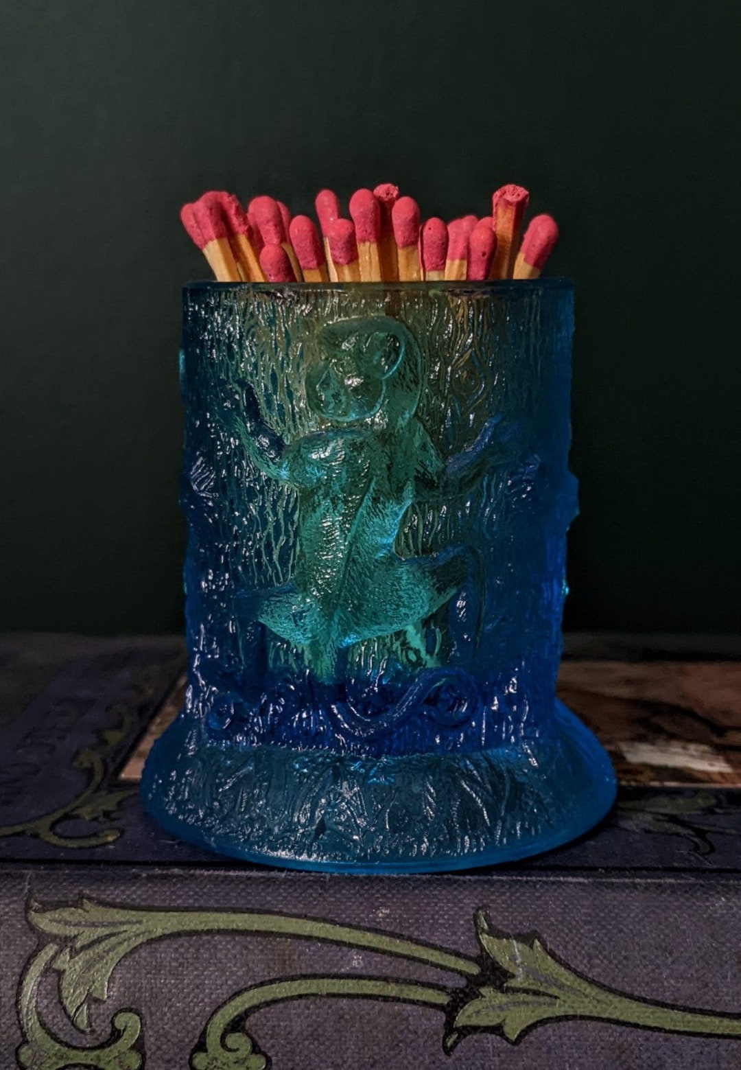 Antique Glass Little Monkeys Toothpicks Holder Etsy