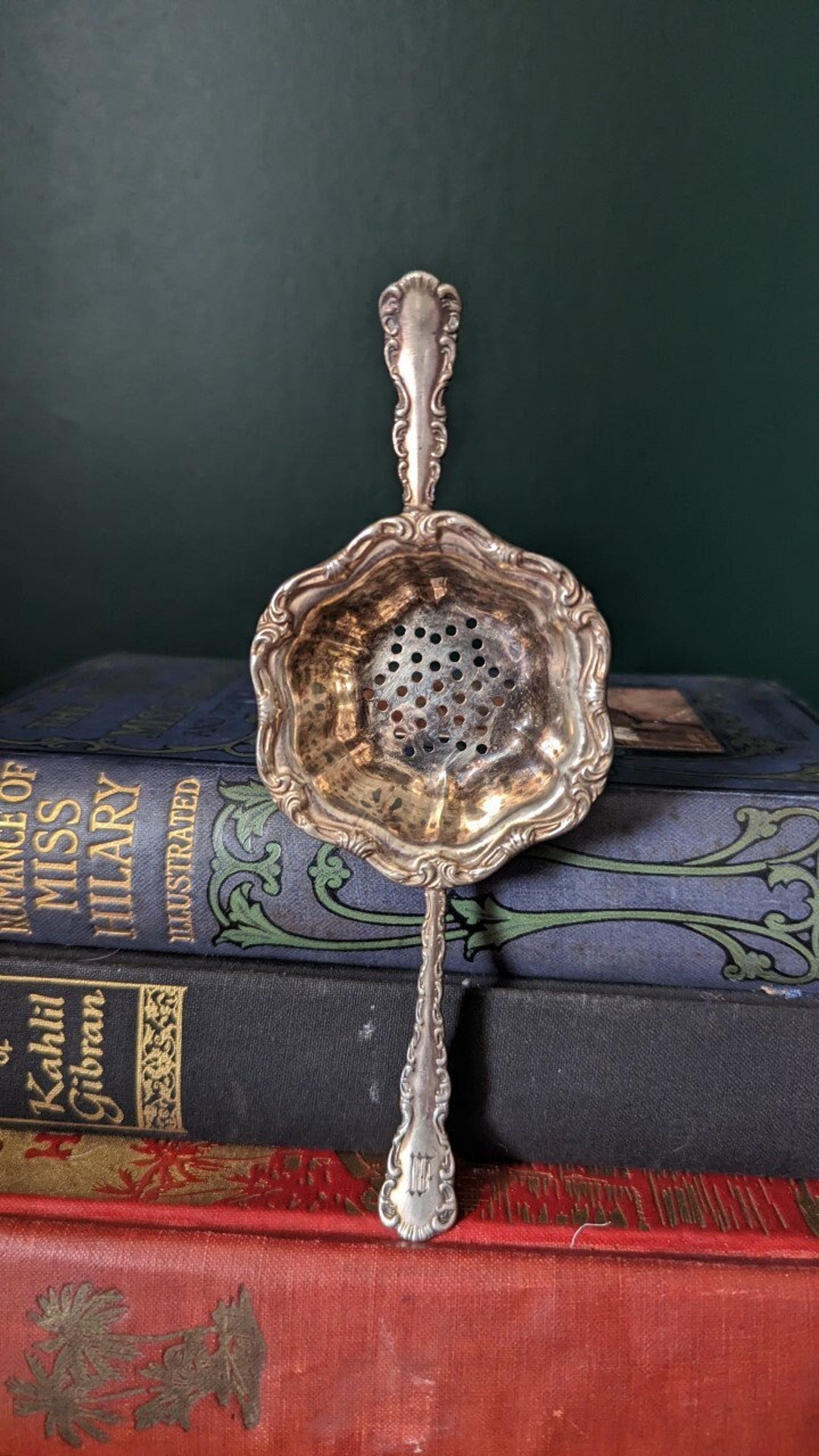 Vintage Birks Sterling Silver Tea Strainer Monogram m Etsy