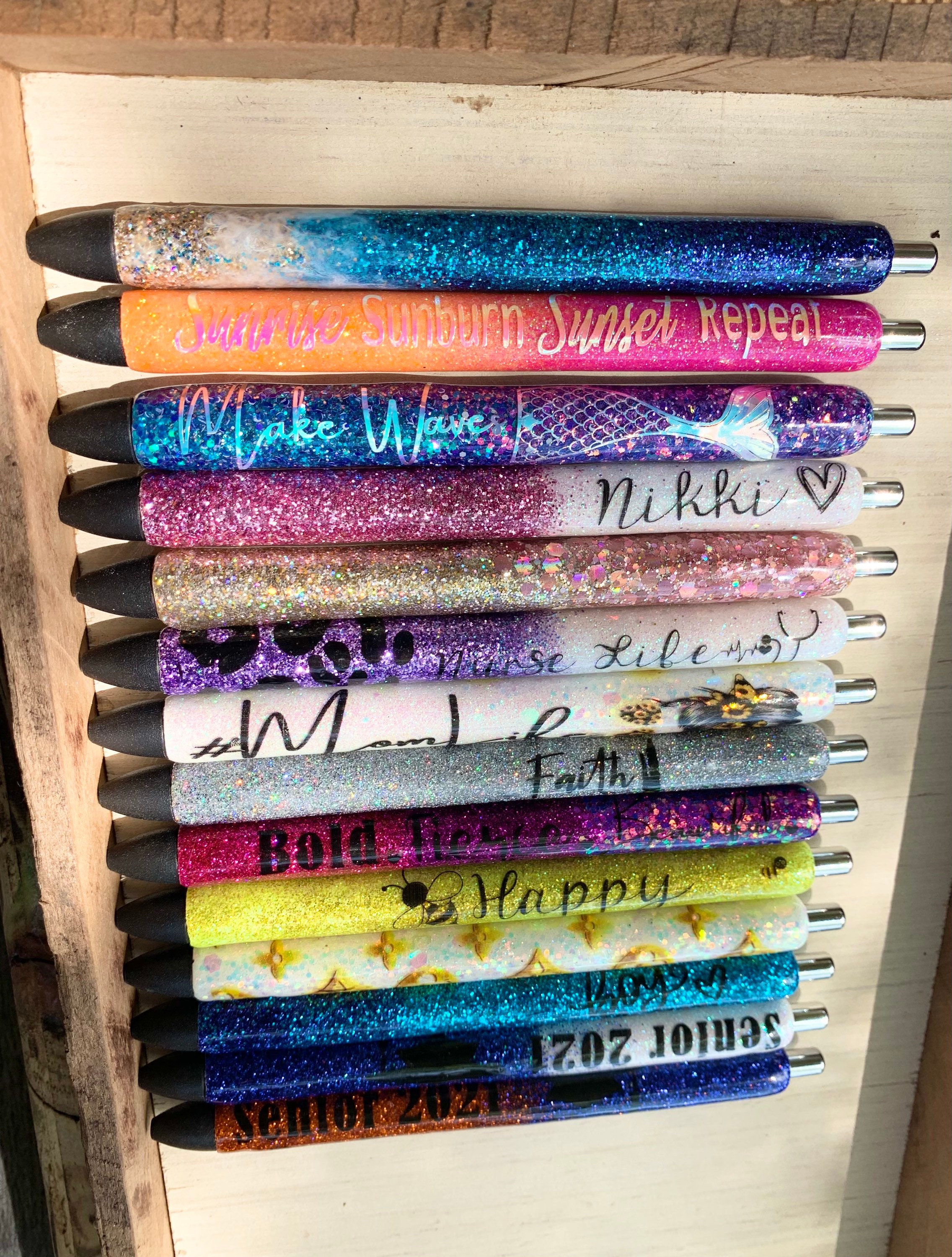 Custom Glitter Pens Inkjoy Gel pens Pretty Personalized Pens Etsy