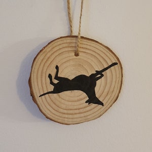 Wooden Greyhound Hand painted Christmas Decoration - Roaching