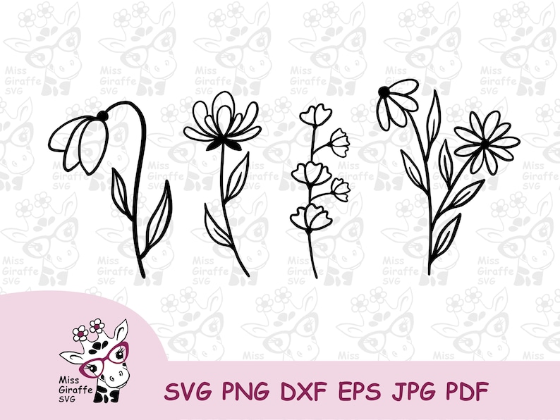 Download Doodle Spring Nature Floral Svg Design For Personal And Commercial Use Hand Drawn Flower Cut File Wildflower Svg Files For Cricut Clip Art Art Collectibles