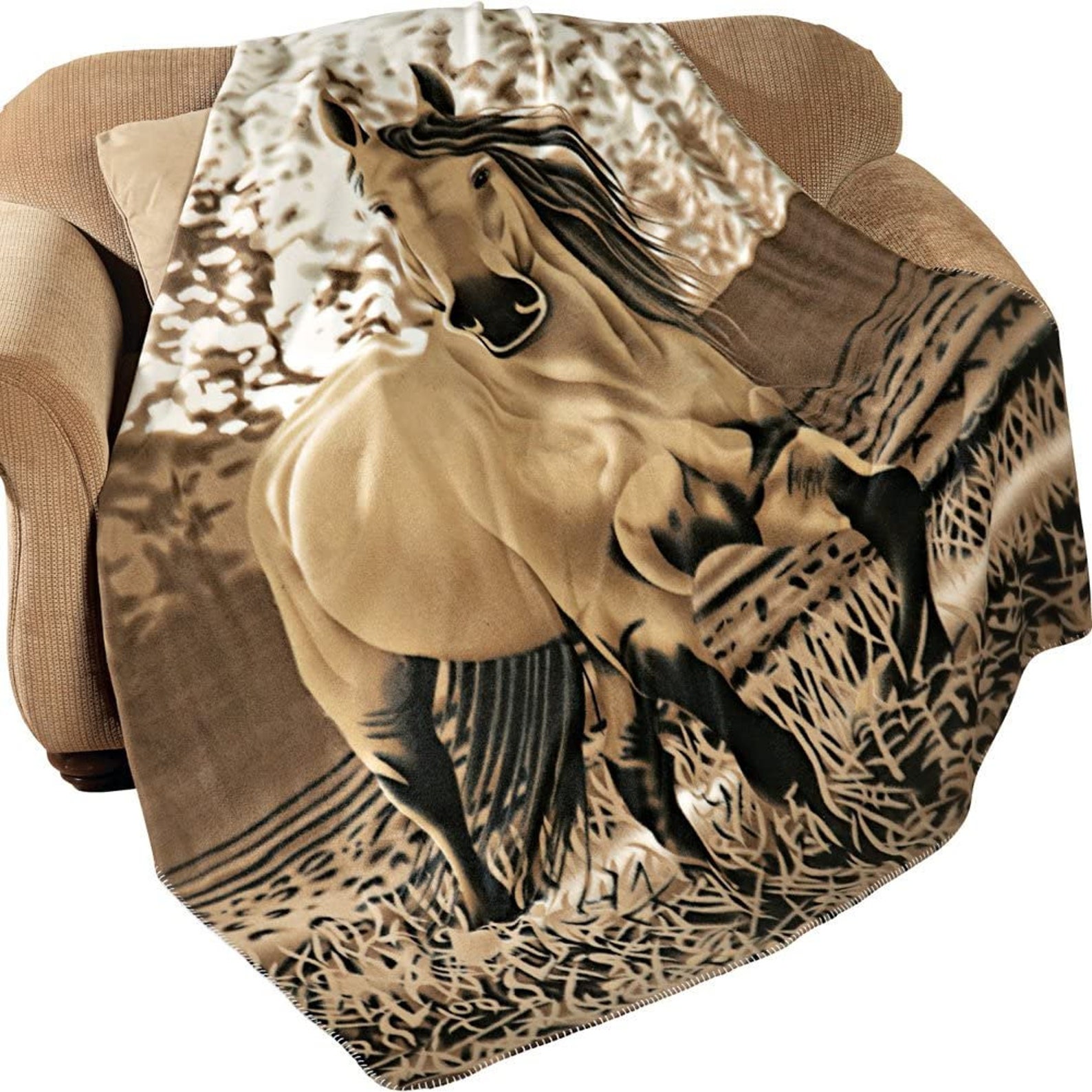 Buckskin Wild Horse Flannel Fleece Blankets Venta de despeje Etsy