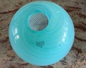 Dansk Mid Century Mezza Filigrana Green Glass Globe Vase Contemporary American Art