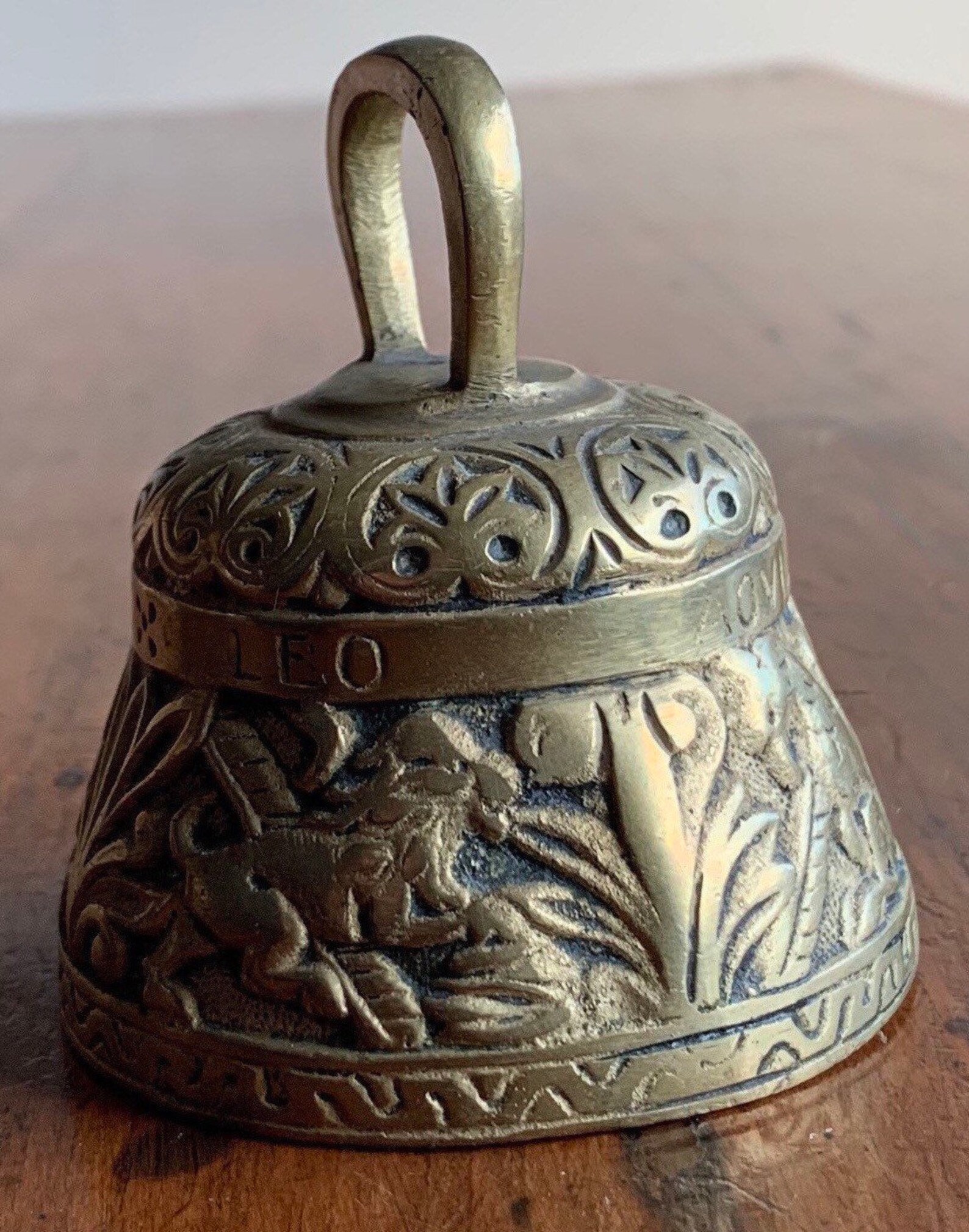 Engraved Brass Sanctuary Bell Engraved Animals Lamb Pelican Etsy
