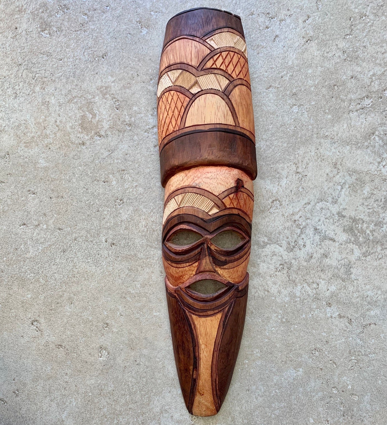 Vintage Carved Wood Elongated African Tribal Mask African Art Etsy