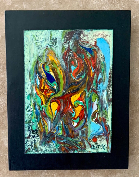 Abstract Art Original Vintage Enamel on Copper Etsy