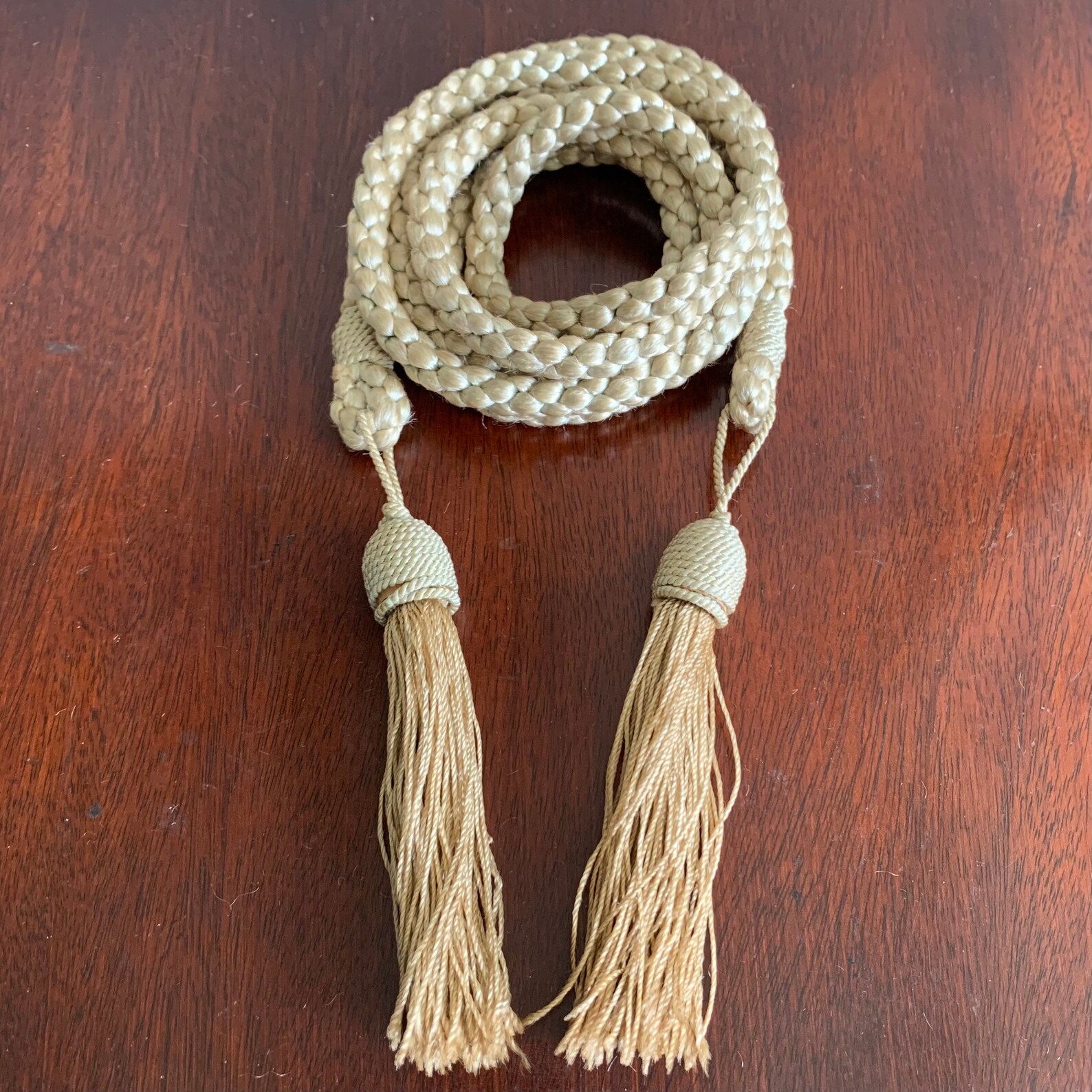 Vintage French Gold Silk Braided Rope Belt with Tassels Made Etsy