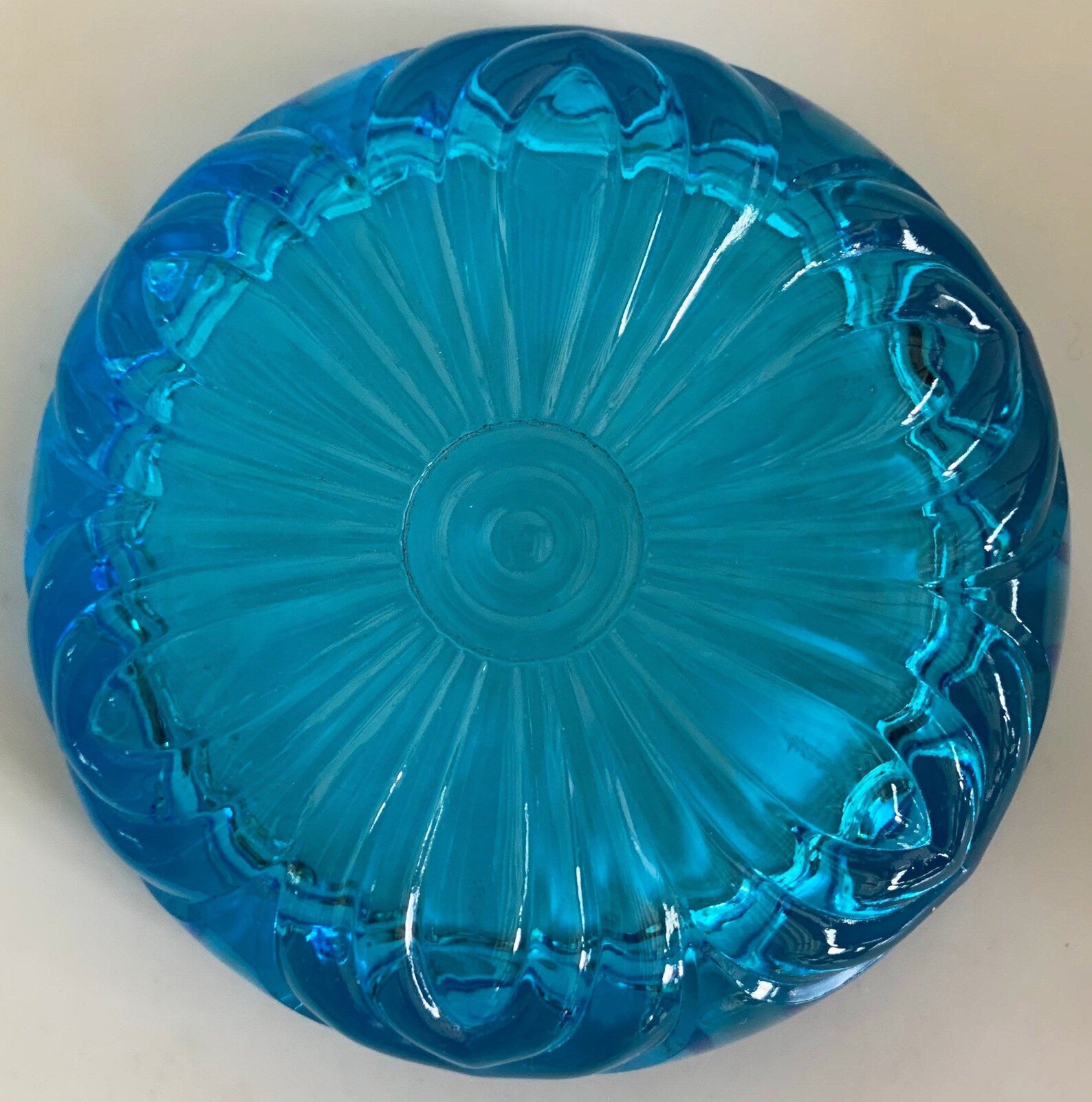 Cobalt Blue Glass Ashtray Vintage Round Blue Jewelry Trinket Etsy