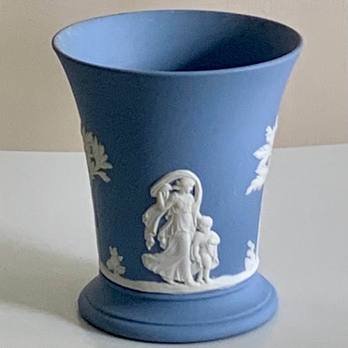 Wedgewood Blue Jasperware Vase NeoClassical Mother Child Etsy