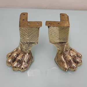 Set von 4, 5 &quot;DIY Lion&#39;s Feet SOLID BRASS Künstlerische Sofabeine, Couchbeine, Schrankbett Messingfüße, Tischbeine, Schrankbeine.