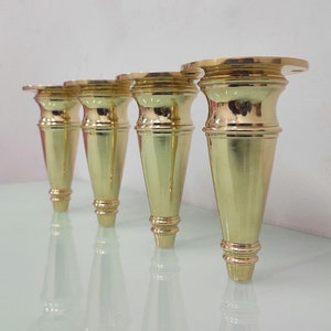 Set of 4, 6 Inches, DIY Heavy Duty Jessi&#39;s ARTISTIC Solid BRASS Sofa Legs, Couch Legs, Cabinet Brass Feet, Table Bed Legs, Cabinet Legs.