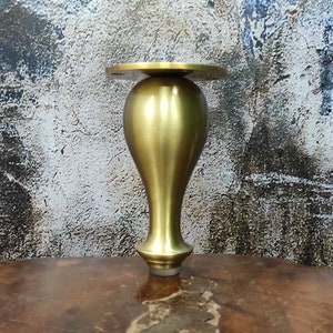 Set of 4, 6 Inches, DIY Heavy Duty ARTISTIC Solid BRASS Sofa Legs with Round Top Plate, Couch Legs, Cabinet Brass Feet, Cabinet Legs.