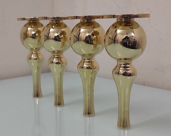 Set of 4, 6 Inches, DIY Heavy Duty ARTISTIC Solid BRASS Sofa Legs, Couch Legs, Cabinet Brass Feet, Table Bed Legs, Cabinet Legs.