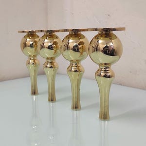Set of 4, 6 Inches, DIY Heavy Duty ARTISTIC Solid BRASS Sofa Legs, Couch Legs, Cabinet Brass Feet, Table Bed Legs, Cabinet Legs.