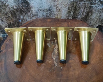 Set of 4, 4'' to 24" DIY Straight Heavy Duty SOLID BRASS Furniture Legs, Cabinet, Cupboard, Table Feet, Sofa Legs, Bed Legs, Cabinet Legs.