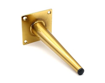 4 piezas de 4'' a 24'' Patas de muebles de latón macizo rectas para bricolaje, patas de mesa de armario, barra de sofá, patas de cama, patas de gabinete, patas de repuesto.